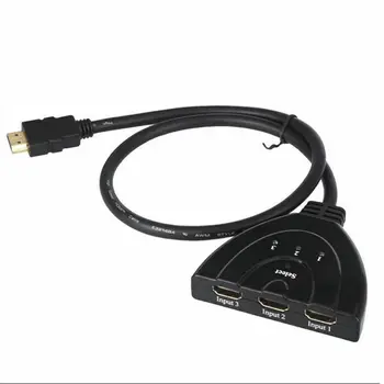 3 Port HDMI suderinamus Splitter Cable 1080P Jungiklis Switcher HUB Adapteris HDTV PS4 Xbox