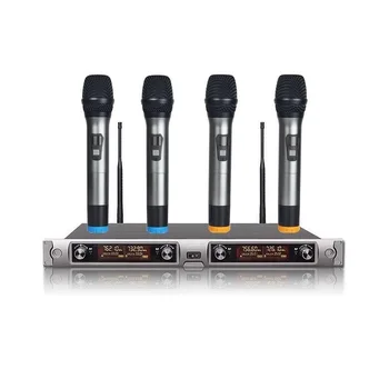 Bolymic Profesionalus Mikrofonas Bevielis Karaoke Sistema, keturių handheld Microphone satge Mikrofonus Namų karaoke šalies mokykla, bažnyčia