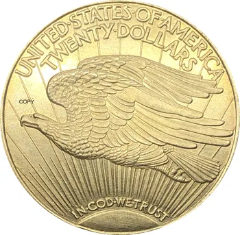 Jungtinių Amerikos valstijų 20 Dolerių Saint-Gaudens - Dvigubas Erelis su moto 1910 1910 D 1910 S Žalvario spalvos Metalinės Monetos Kopija