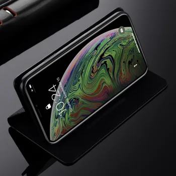 Anglies Pluošto Linijų Silikono Plonas Flip Odinis dėklas IPhone SE 2020 m. 11 12 Mini Pro Max X Xr Xs 8 Plius 7 6S 6 5 5S Piniginės Dangtis