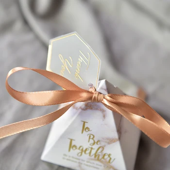 2018 kūrybos marmuro saldainių dėžutės trikampio cukraus atvejais piramidės stiliaus saldainių dėžutė vestuvių džiaugtis šalies reikmenys, popieriaus dovanų dėžutės