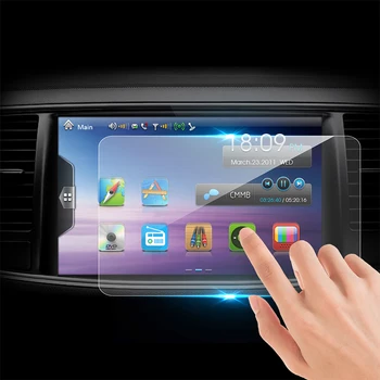 Automobilių GPS Navigacijos Grūdintas Stiklas Filmas LCD Screen Protector Ekrano Apsauginė Volkswagen vw Tiguan Magotan Sagitar Golf 7