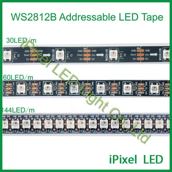 Adresuojamo WS2812 30 LED Juostos smd 5050 WS2811 IC įmontuota rgb led juostelės