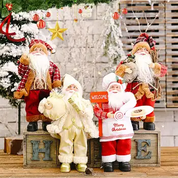 Santa Claus Lėlės 2020 Kalėdų Eglutės Ornamentu Linksmų Kalėdų Dekoracijos Namų Navidad Gimdymo Dovanos Naujųjų Metų 2021