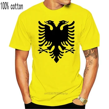 Nauja 2019 M. Vasarą Vyrams Trumpomis Rankovėmis Cool Atsitiktinis Albanija - Fotl Varpininkas Albanijos Vėliava Tee Marškinėliai Logo