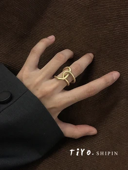 Asmenybės Dizaino Moterų Žiedas Geometrinis Matinis Aukso Apkalos Metalo Žiedas Kietas Stilius Piršto Žiedą Ir Moterų Papuošalai, Šaliai, Dovanos