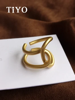 Asmenybės Dizaino Moterų Žiedas Geometrinis Matinis Aukso Apkalos Metalo Žiedas Kietas Stilius Piršto Žiedą Ir Moterų Papuošalai, Šaliai, Dovanos