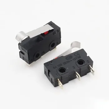 10 Vnt. Mini Micro Limit Switch Roller LANKO Svirtis SPDT momentinio veikimo NC-NO-C Su Skriemulys 3 Pin Insulto Jungikliai 5A 125V 3A 250V