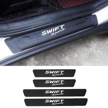 Už Suzuki Swift 2000~2020 2012 2013 2016 2017 2018 2019 PU Odos Anglies Pluošto 4pcs Automobilių Durų Slenksčio Lipdukai Priedai