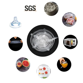 6Pcs/Set Virtuvės Įrankiai Silikoninis Dangtelis Ruožas Dangteliai Maistą Šviežią Dangčiu Dubuo Visos Vaisių Puodelis Maistą Išlaikyti Šviežią palaikymo Dangteliais -. Naujas