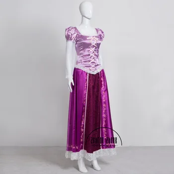 Custom-Made Princesė Rapunzel Ilgai Violetinė Cosplay Kostiumas Suknelė Moterims Mergina Helovinas Šalis, Pagaminti Pagal Užsakymą,