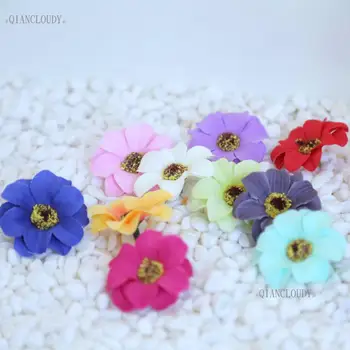 10 vienetų Dirbtinis Daisy Saulėgrąžos Šilko Gėlių Vadovai Retro Europos stiliaus šviežių rudens chrizantemų D40