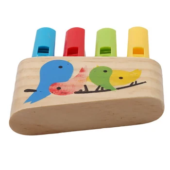 Aukštos Kokybės Kūdikis Mediniai Žaislai Vaivorykštė Panpipe Medienos Švilpukai Paukščių Švilpimas Spalvotų Kūdikių Muzikiniai Žaislai Anksti Eduactional Gif
