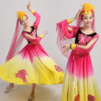 Disfraces Hmong Drabužius 2017 Naujas Uigūrų Kostiumai Kinijos Liaudies Šokių Suknelė Sindziango Būdingas Pilvo Indijos Veiklos Dėvėti