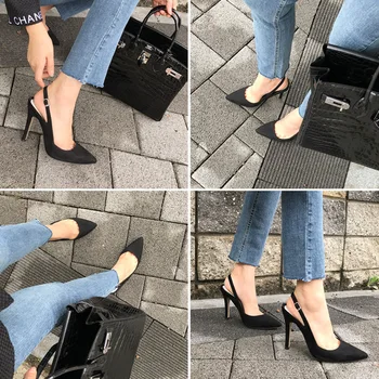 2019 m. vasarą, naujas stilius sandalai moteriška stiletto tuščiaviduriai su suede nurodė, seksualus korėjos mados aukšti kulniukai rudens batai