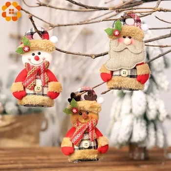 1PC Kabinti Cute Lėlės Pakabučiai Kalėdų Pledas Santa Claus&Snowman&Elnių Kalėdų Eglučių Papuošalai 