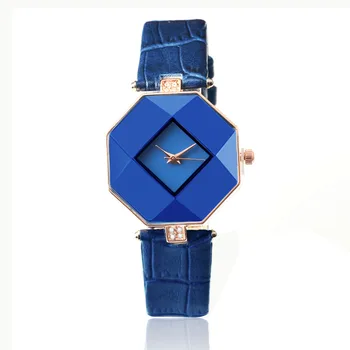 Moterų Laikrodžiai Perlas Supjaustyti Geometrijos Kristalų Odos Kvarcinis Laikrodis Relogio Feminino Mados Suknelė Žiūrėti Ponios Dovanos Laikrodis Relojes