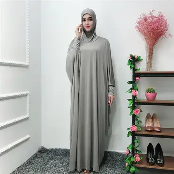 Musulmonų Abaja Hijab Kaftan Moterų Garbinimo Malda Suknelė Ramadanas Batwing Rankovės Šalikas Jilbab Farasha Caftan Arabų Islamo Apranga