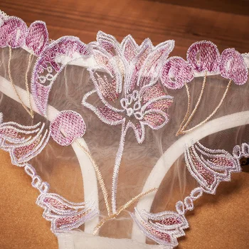 Moterų Kelnaitės Trumpikės Nėrinių Lingerie Akių Vien Siuvinėjimo Gėlių Dirželius Matyti Per G-sting Apatiniai Femal Skaidrus Artimieji