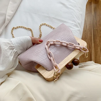 Krokodilo modelis Grandinės Nešti maišą 2020 Naujas Aukštos kokybės PU Oda Moterų Dizaineris Rankinės Įrašą maišelį Petį Krepšys
