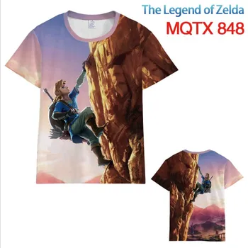 2020 Naujas Vasaros Atsitiktinis trumpomis Rankovėmis Viršūnes&Tees The Legend of Zelda: Kvėpavimas Laukinių Nuorodą Cosplay Unisex 3D T-shirt Vyrams Kostiumu