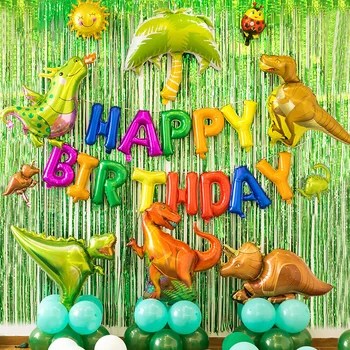 1pcs 4D dinozaurų balionai folija stovi žalias dinozauras, Raudonas drakonas gimtadienio deco šalies prekių berniukas vaikams, žaislai, helio globals