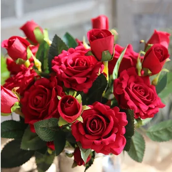 Dirbtinių gėlių Nemokamas Pristatymas Flannelette rožės Vestuvių produktų šilko gėlių