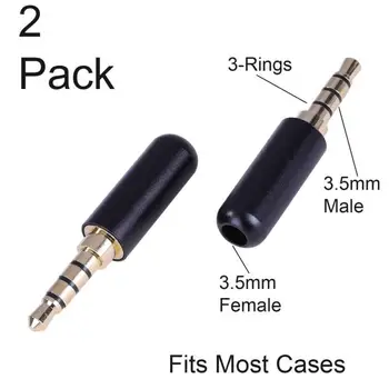 2vnt Aukštos Kokybės 3.5 mm Audio Jack Plug 4 Polių Auksu Ausines Adapteris, Skirtas 