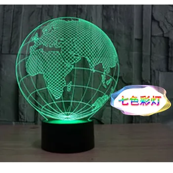Europos Pasaulyje 3D Spalvinga žiburiai 7 Spalvų Kaita, LED Jutikliniu jungikliu gradientas Akrilo žibintai Miegamasis stalo lempa