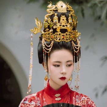LYZ Zhi Zi Yu Gui Išskirtinį Ranka Raižyti Plaukų Tiara Ming Dinastijos Ilgai Kutas 