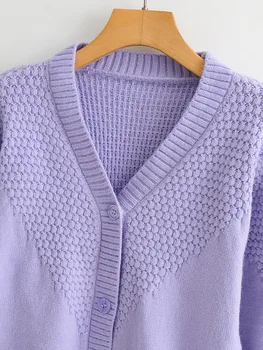 2020 Naujas Mados Prekės ženklo Moterys susagstomi megztiniai Megztinis Kompiuterio Megzti Plonas V-kaklo, Atsitiktinis, Kietas Visą Poliesteris