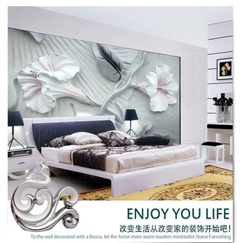 Beibehang tapetai Europos romantiškas miegamasis 3D stereoscopic video sienos fone reljefiniai tapetai, 3d ekrano užsklanda sienos