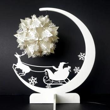 Kalėdų Popieriaus Drožyba Žibintų Kūrybinės Mėnulis Snkowflake Naktį Šviesos Custom 