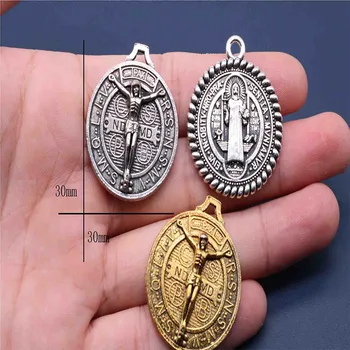 200 vienetų / St. Benediktas XVI Medalis Jėzus Papuošalai Kryžiaus Žavesio Šv Benediktas XVI Medalis Karoliai