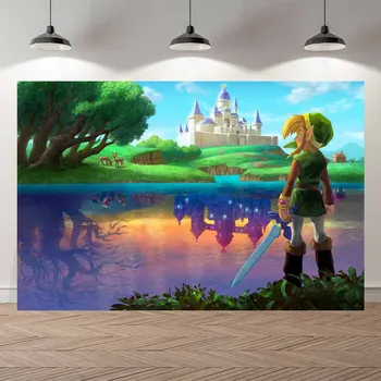 NeoBack, Kad Zelda Legenda Animacinių Filmų Berniukas Gimtadienio Fotografijos Šeimų Vaikams, Vaikams, Photocall Photo Booth Reklama Studija Fonas