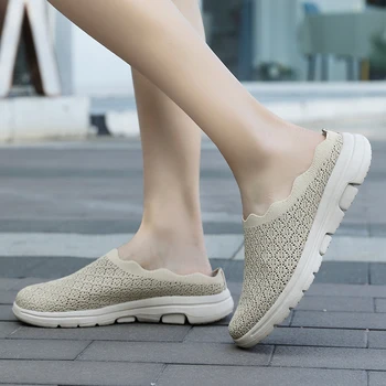 Moteriški Slaugytoja Vaikščiojimo Batai Sportbačiai Kojinės Mezgimas Platforma, Oro Pagalvės Paslysti ant Fitneso Sneaker Darbo Batai Zapato Tenso De Mujer