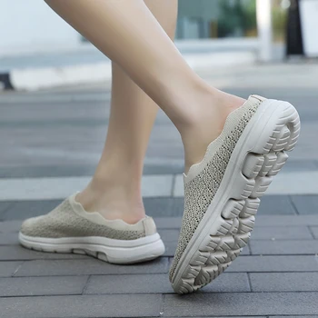 Moteriški Slaugytoja Vaikščiojimo Batai Sportbačiai Kojinės Mezgimas Platforma, Oro Pagalvės Paslysti ant Fitneso Sneaker Darbo Batai Zapato Tenso De Mujer