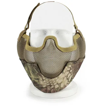 Naujas Taktinis Airsoft Kaukės plieniniais Pusę Veido Mažo anglies dioksido kiekio technologijų Ausų Apsaugos Sulankstomas Karinės Dažasvydis CS Medžioklės Kaukė