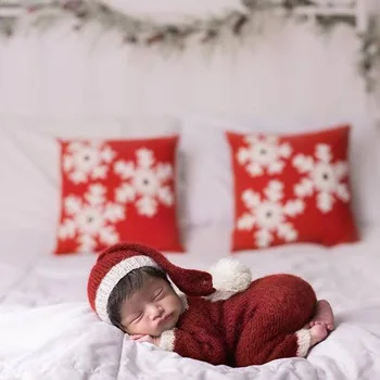 Naujagimio Fotografijos Rekvizitai Kalėdų Kūdikių Drabužius Ir Skrybėles, Infantil fotosesiją Priedai Minkštųjų Jumpsuits Full-moon Baby Kostiumai