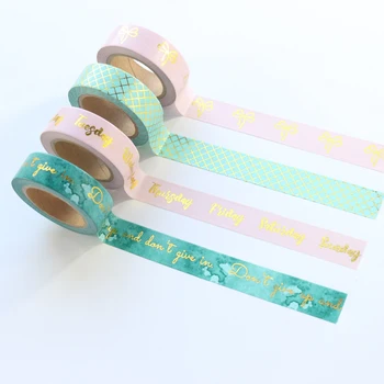 Domikee mielas aukso folija studentų apdailos washi tape už planuotojas kanceliarinės prekės,smulkūs dekoratyviniai izoliacine juosta, 