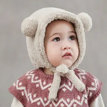 2020 Kūdikių Mergaitės Berniukai Šiltos Kepurės Ausis Žiemos Minkštas Beanie Skrybėlių Ausies Pliušinis Bžūp Fuzzy Kietas Skrybėlės Rekvizitai, Skirtas 6-36 M
