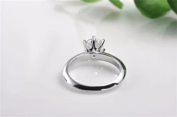 Mados Prabangių Klasikinių 1 Karatas Lab Diamond Ring925 Balti Vestuviniai Žiedai Moterims, Dovana