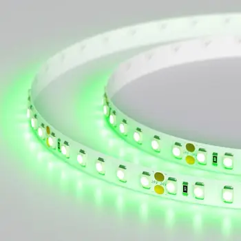 LED juostelė RT 2-5000 24v Žalia 2x (3528, 600 LED, Lux) (VBL), 9.6 W/M, IP20 5 m Arlight 008782