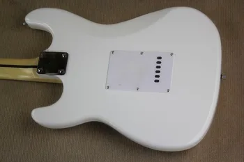Balta gitara, klevų fingerboard, liepų įstaiga, raudonas skydas, SISTEMA paėmimo, gali būti pritaikyti taip, kaip reikalaujama, nemokamas pristatymas.