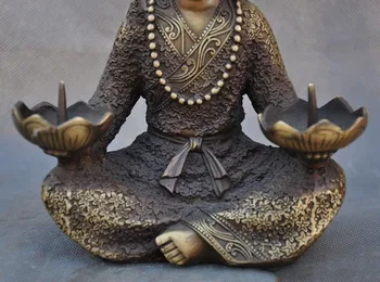 Vestuvių dekoravimas senas Kinų Budizmo bronzos Budistų vienuolis statula Žvakidė Turėtojas