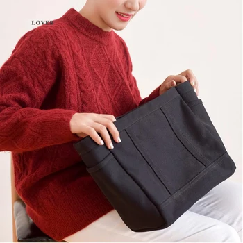 Aukštos kokybės medžiagos vientisos Spalvos Krepšys, Originalus nešti maišą moterų didelės talpos 2020 paprastų laukinių peties drobės maišelį įstrižainė
