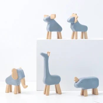 Mielas Gyvūnų Darbastalio Figūrėlė Briedis Raganosio Žirafa Micro Amatų Ornamentu Miniatiūros 