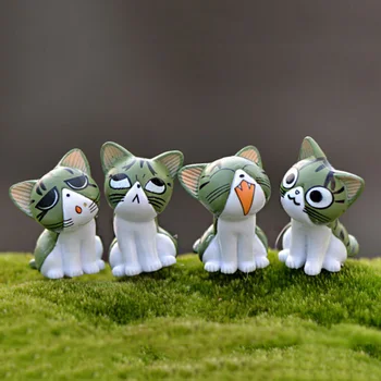 8pcs PVC Sūris Katė Miniatiūrinės Statulėlės Pasakų Figūrėlės Kawaii japonų anime vaikų skaičius pasaulyje Veiksmo Žaislas Duomenys