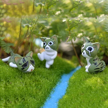 8pcs PVC Sūris Katė Miniatiūrinės Statulėlės Pasakų Figūrėlės Kawaii japonų anime vaikų skaičius pasaulyje Veiksmo Žaislas Duomenys
