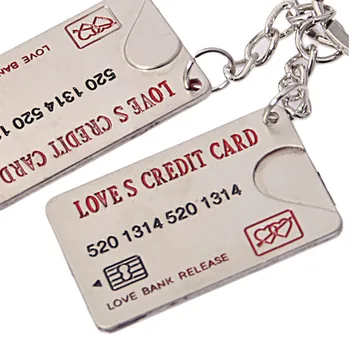 2019 Naujos 1 Pora =2vnt Romantiška Kūrybos Keychain paketų prižiūrėtojų raktinę Naujovė Meilužis Kreditinės Kortelės Key Chain Raktų Žiedas Meilužio Dovana